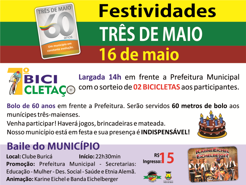 MUNICÍPIO ORGANIZA COMEMORAÇÕES PARA ANIVERSÁRIO DE 60 ANOS
